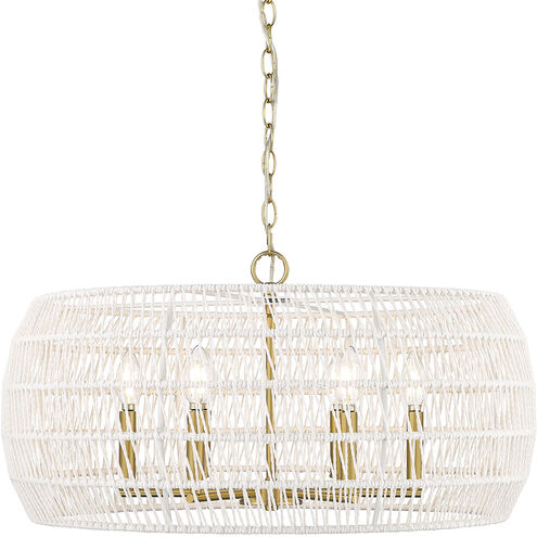 Ellie 6 Light 27.13 inch Modern Brushed Gold Chandelier Ceiling Light